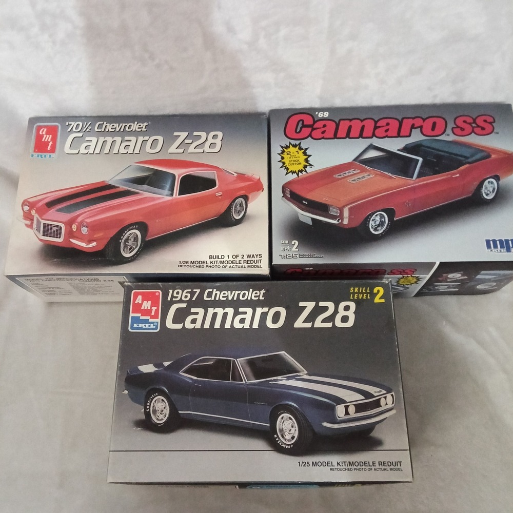 AMT MPC Chevrolet Camaro Model Kit Lot 1967 Z28 1969 SS 1970 1/2 Z-28 1/25 Scale